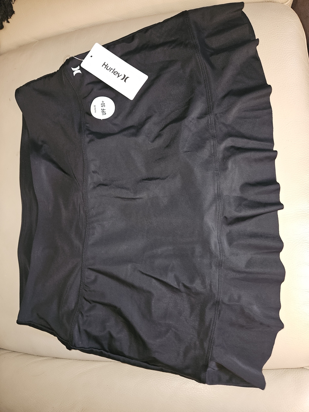 New Hurley Women's Black Ruffle Swim Skirt